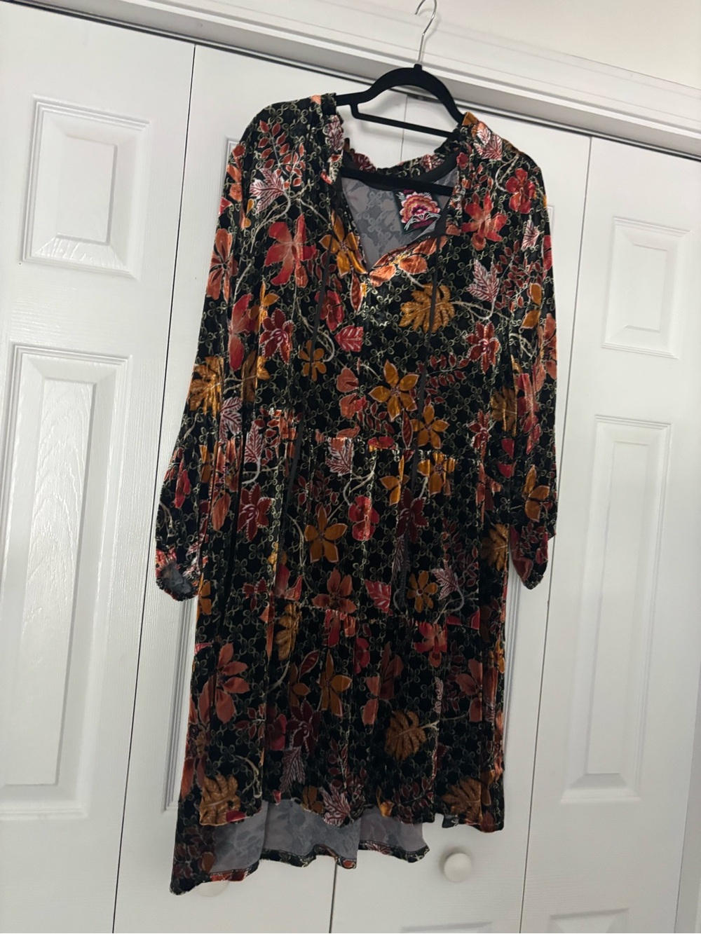 Johnny Was Jasmoon Flore Velvet Field Tiered Dress